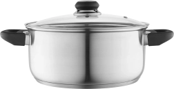 Altom Design oală din inox emilio 4,2 l, 24 cm cu capac din sticlă