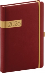Agenda zilnică 2026 bordo-aurie 15 x 21 cm