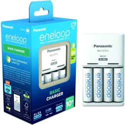 Încărcător Eneloop Basic BQCC51 + 4x baterii AA