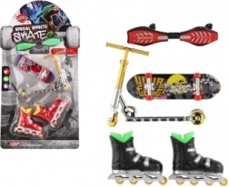 Set de degete: skateboard, waveboard, role și trotinetă – plastic, mix variante