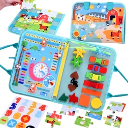 Carte senzorială Montessori cu activități pentru copii