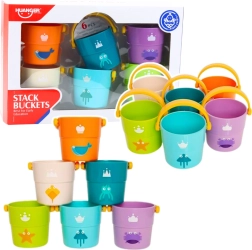 Set de găletușe colorate pentru joacă cu apă pentru copii