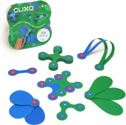 Clixo itzy set de construcție magnetic verde-albastru 18 piese