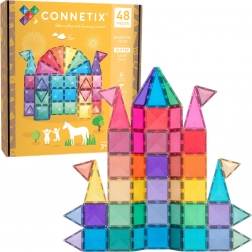 Set de construcție magnetic cu sclipici 48 piese CONNETIX Glitter Castle Pack