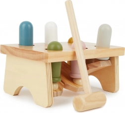 Bieco banc de bătut din lemn cu ciocănel