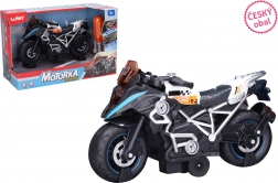 Motocicletă de înșurubat cu efecte, albă 20 cm – ambalaj ceh