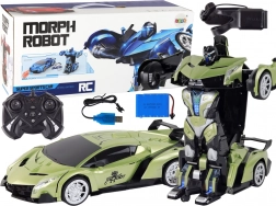 Mașină robotică transformabilă R/C 1:10 Control prin gesturi Verde
