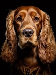 Pictură cu diamante setter irlandez 30 × 40 cm