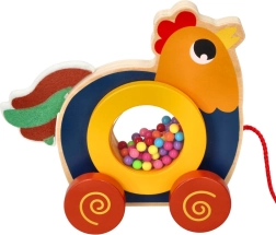 Jucărie de tras din lemn Kogucik Kukuryku