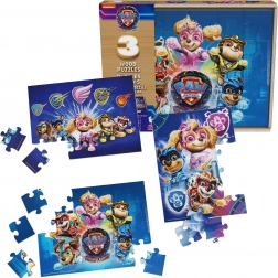 Puzzle din lemn PAW PATROL The Mighty Movie – 3 seturi
