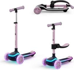 Kinderkraft Raket Up – trotinetă și bicicletă de echilibru 2în1, roz