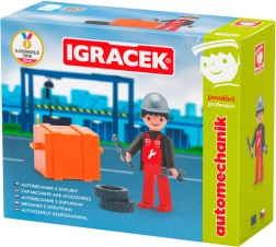 Efko Igráček profesie mecanic auto – figurină articulată cu accesorii