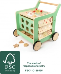 Mersă de lemn și cub motoric Small Foot pentru copii