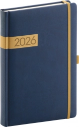 Agenda zilnică Twill albastru-auriu 2026
