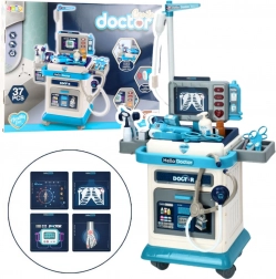 Cărucior medical pentru copii cu lumini și sunete, 37 de piese