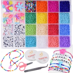 Set de mărgele pentru brățări și bijuterii pentru copii – cutie creativă DIY