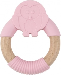 Jucărie de dentiție din silicon, bufniță roz Nature Planet
