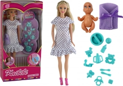 Păpușă gravidă cu copil și accesorii