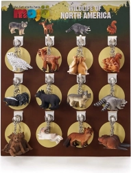 Afișaj Mojo cu 72 brelocuri pentru chei – animale de pădure