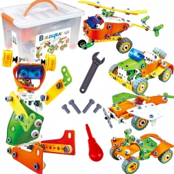 Woopie set de construcție vehicule STEM 5‑în‑1, 164 piese