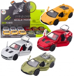 Mașină sport metalică cu mecanism de întoarcere, lumini și sunete