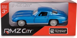 Model metalic RMZ City Chevrolet Corvette Stingray Split Window 1963 1:35 albastru