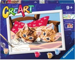 Ravensburger CreArt pictură după numere – două pisicuțe drăgălașe (24 × 18 cm)
