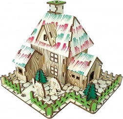 Puzzle 3D din lemn Căsuța vrăjitorească WOODCRAFT