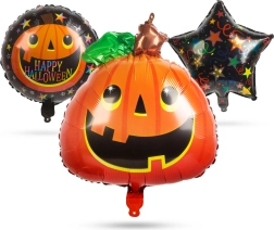 Set de baloane din folie pentru Halloween, în formă de dovleac – 5 bucăți
