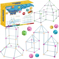 woopie set de construcție XXL – set structural pentru corturi și baze, 340 piese
