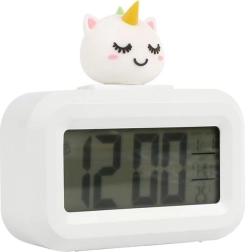 Ceas deșteptător cu unicorn alb