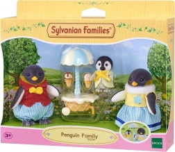 Sylvanian Families familia de pinguini cu cărucior de înghețată