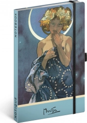 Caiet Notísek Alfons Mucha – Luna, punctat 13 × 21 cm