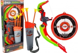 Arc cu scut + 3 săgeți cu ventuză Verde
