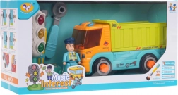 Bena basculantă cu șuruburi, cu accesorii și joc de semafor luminos