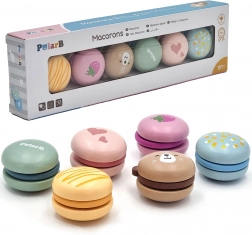 Macarons din lemn PolarB Viga – set pentru cofetăria copiilor