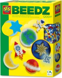 Set creativ cu mărgele termodezabile – spațiu care strălucește în întuneric