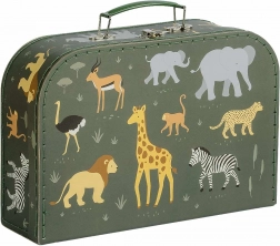 A Little Lovely Company set de două valize din carton pentru copii cu motivul animalelor din pădure – Animale