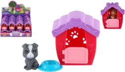 Căsuță din plastic pentru cățeluș cu bol, 6 × 7 cm