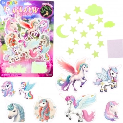 Autocolante fluorescente pentru perete – unicorni și steluțe