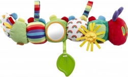 Jucărie textilă Omida foarte flămândă – zornăitoare activă din pluș cu inel de dentiție