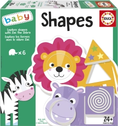EDUCA baby puzzle de potrivire Explorează formele cu zebra Zak (6 × 2 piese)