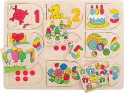 Bigjigs Toys Puzzle de numărat cu imagini