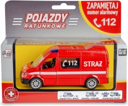 Vehicul de salvare pompieri – model metalic cu efecte și mecanism pull-back