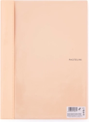 clasor rapid A4 din PVC cu buzunar frontal transparent pastelini caise