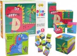 Cuburi puzzle educaționale 6în1 Lumea Dino, 9 piese