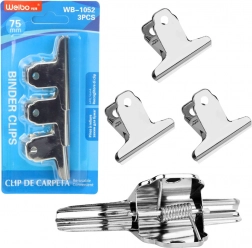 Set de cleme metalice de birou 75 mm 3 buc