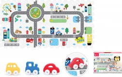 Blocuri moi din spumă cu mașinuță – oraș, 8 buc.