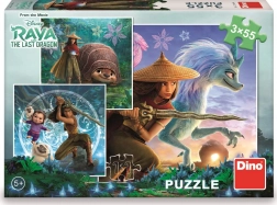 Puzzle Raya și prietenii 3x55 piese