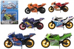 Motocicletă de curse jucărie metal/plastic 8 cm